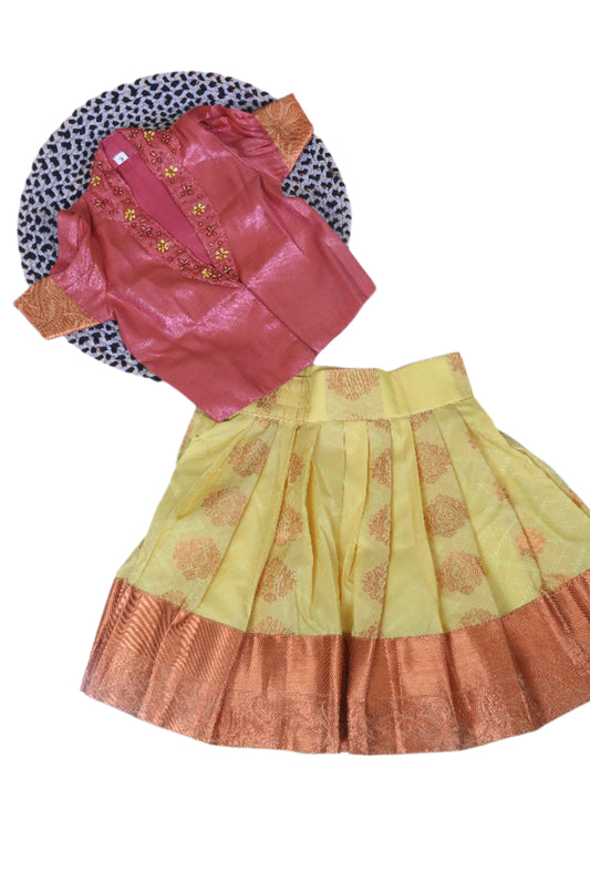 Pink Tissue With Yellow Skirt(Ready To Dispatch)