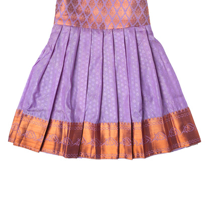 Chic Pastel Purple Silk Tie-Up Party Frock